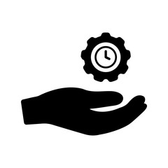 Time management icon. Hand Holding Clock Icon