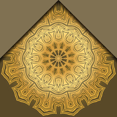 Luxury background. with gold mandala Vector card template.