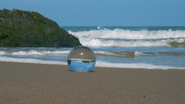 Lovely crystal ball on pleasant shores of Britas bay beach Wicklow