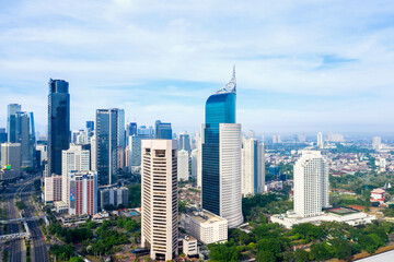 Fototapeta na wymiar Beautiful Jakarta cityscape during quarantine