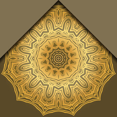 Luxury background. with gold mandala Vector card template.