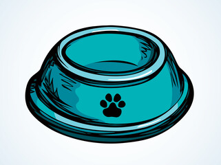Bowl for pets. Vector drawing