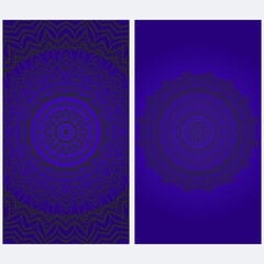 Templates card with mandala design. Vector illustration. For visit card, business, greeting card invitation