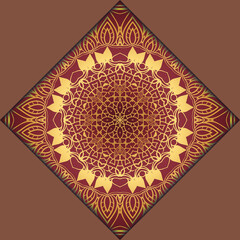 Template Greeting Card, Invitation With Space For Text. Mandala Design. Vector Illustration.