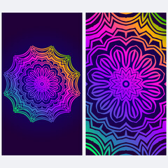 Design Vintage Cards With Floral Mandala Pattern And Ornaments. Vector illustration