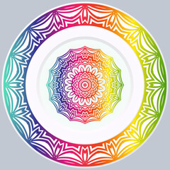 decorative plates for interior design. Empty dish, porcelain plate mock up design. Vector illustration.