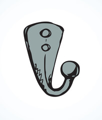 Wall hook. Vector drawing