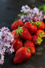 selective focus. ripe large strawberries