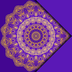 Card Template With Mandala Pattern. For Business Card, Meditation Class. Illustration. Vector