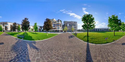 360 panorama view of residential houses