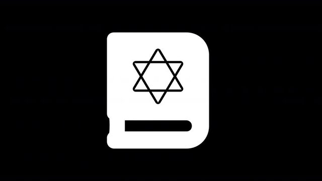 From the Glitch effect arises tanakh symbol. Then the TV turns off. Alpha channel Premultiplied - Matted with color black