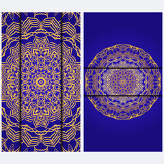 Visit Card Template With Floral Mandala Pattern. Vector Template. Islam, Arabic, Indian, Mexican Ottoman Motifs. Hand Drawn Background.