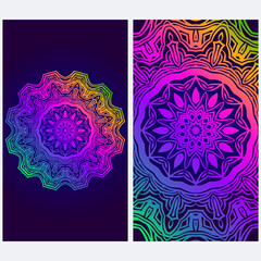 Design Vintage Cards With Floral Mandala Pattern And Ornaments. Vector illustration