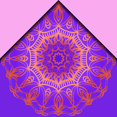 Business Cards, Invitations Or Flyaer. Floral Mandala Pattern. Oriental Design Layout. Vector Illustration.