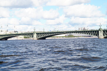 large bridge over the Neva river