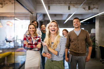 Group of successful business people designers architects in office