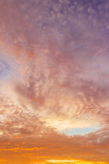 sunset sky and clouds vertical