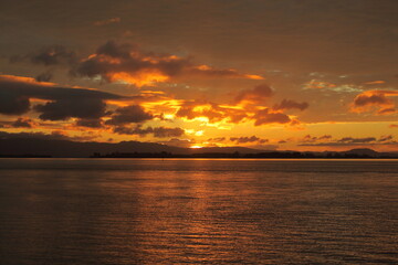 Tauranga New Zealand golden sunsets , sail boat caught in silhouette form