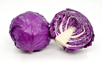 purple cabbage isolated on white background