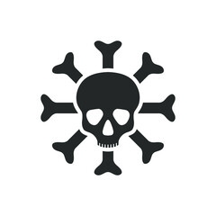 Human skull and bones graphic icon. Skull and bones sign isolated on white background. Vector illustration