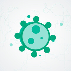 Icon with virus icon on white background. Bacteria, virus vector line icons