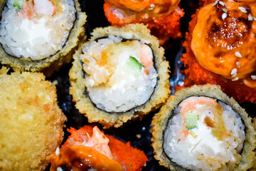 sushi rolls on a plate