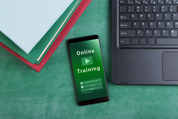 E - learning concept, Online Training login or registration screen design