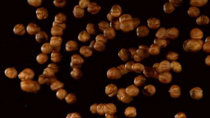 Realistic freeze motion of flying almonds