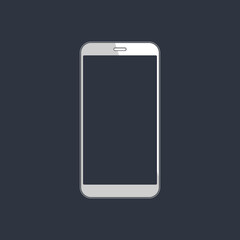 Smartphone, mobile phone isolated on dark background. flat style