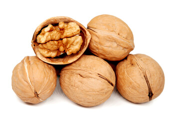 walnuts isolated on white background