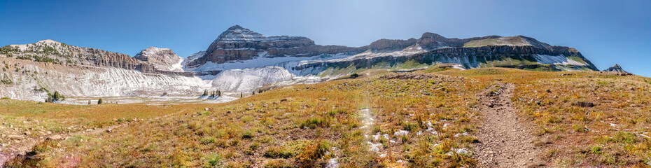 Picturesque mount Timpanogos panorama day light near sunset