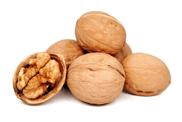 walnuts isolated on white background