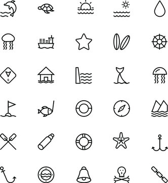 
Sea Vector Line Icons 2
