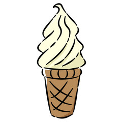 ソフトクリーム　アイコン　手書き