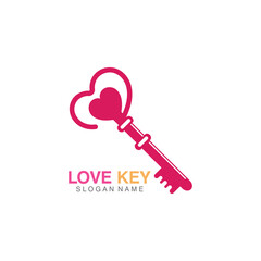 Love Key icon creative concept vector. Key logo template vector