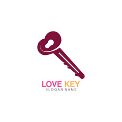 Love Key icon creative concept vector. Key logo template vector