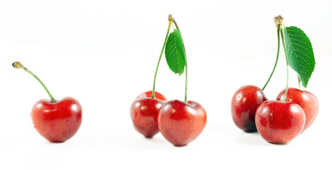 Ciliegie su sfondo bianco