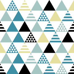 Geometric triangle ornamental background, geometric seamless pattern