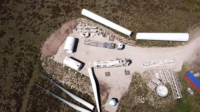 Chantier Eolienne vue Drone