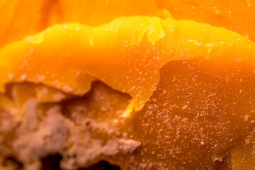 Cheese gourmet Mimolette. Healthy food background. Healthy fresh nutrition. Soft focus.