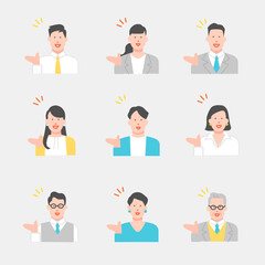 案内をするビジネスパーソン　イラスト素材