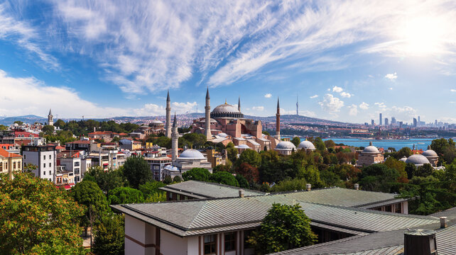Hagia Sophia complex and Istanbul roofs, Turkey