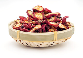 dry hawthorn on white background