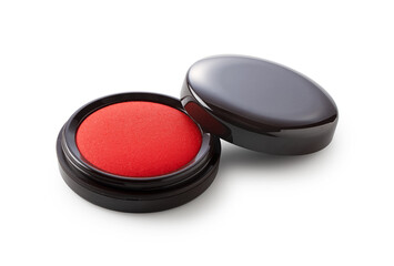 Vermilion ink on a white background