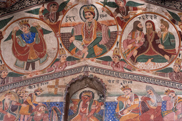 murals of indian culture at jhanda sahib sikh pilgrim site dehradun