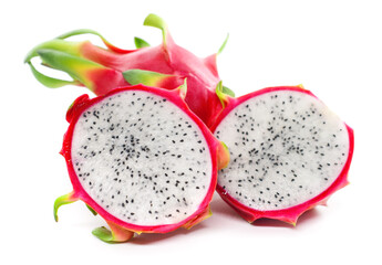 dragon fruit on white background