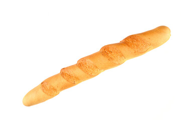 Long baguette on an isolated background