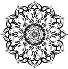 Creative mandala design. Black and white mandala.Mandalas for coloring book. decorative element.
