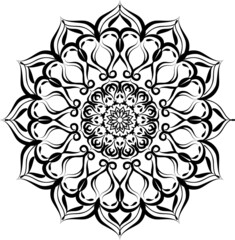 Creative mandala design. Black and white mandala.Mandalas for coloring book. decorative element.