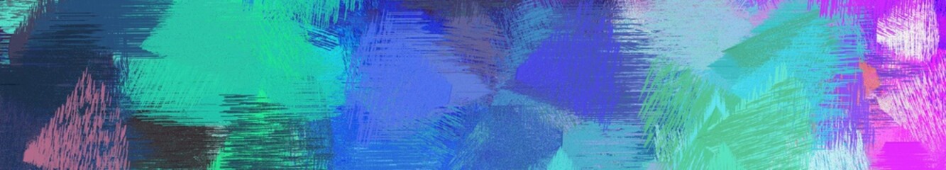 wide landscape graphic with abstract brush strokes background with steel blue, orchid and medium turquoise. can be used for wallpaper, cards, poster or banner